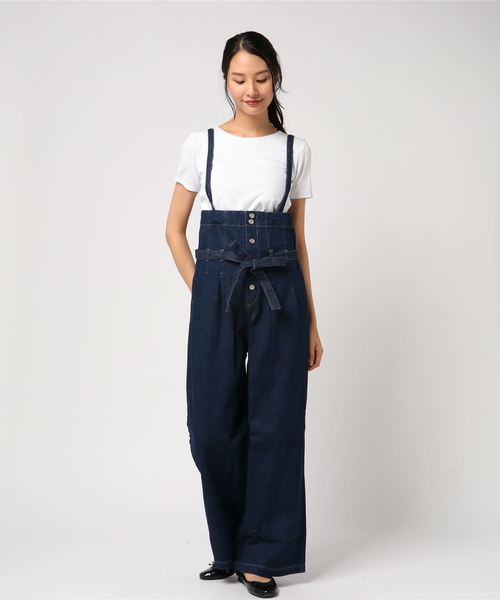 STYLEBLOCK（スタイルブロック）の「デニムハイウエストワイドパンツ（デニムパンツ・レディース・サックスブルー/ブルー/ネイビー・M）」の2枚目の写真