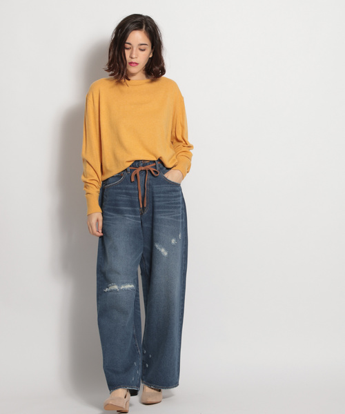 niko and...(ニコアンド)の「13オンスオーバーサイズパンツ(デニムパンツ・レディース・ライトブルー/ブルー・MEDIUM/LARGE)」の4枚目の写真