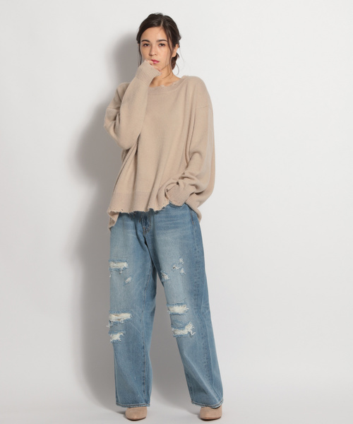 niko and...(ニコアンド)の「13オンスオーバーサイズパンツ(デニムパンツ・レディース・ライトブルー/ブルー・MEDIUM/LARGE)」の5枚目の写真