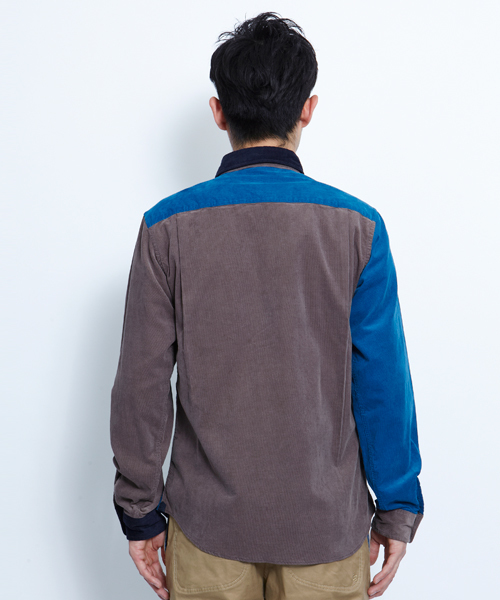 SILAS(サイラス)の「MULTI CORD SHIRT(シャツ/ブラウス・メンズ・バーガンディー/ブルー・1/2/3)」の4枚目の写真