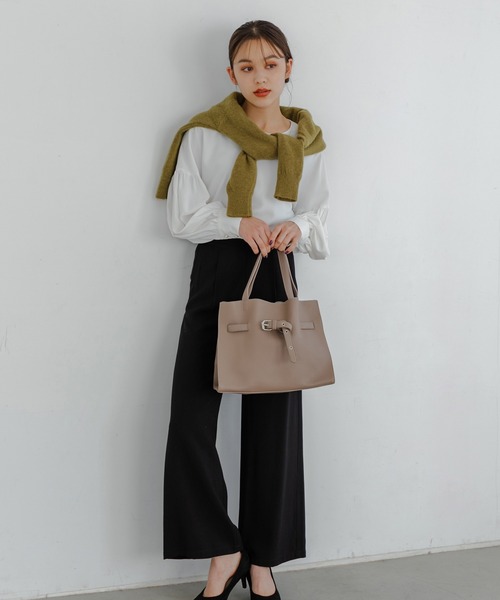 Edit Sheen(エディットシーン)の「ベルトデザインハンドバッグ(ラージ)(ハンドバッグ・レディース・ブラック/グレー/モカ・FREE)」の16枚目の写真