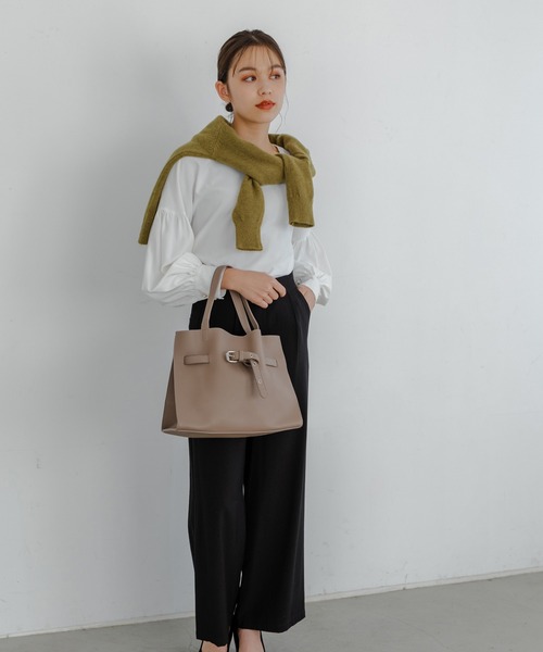 Edit Sheen(エディットシーン)の「ベルトデザインハンドバッグ(ラージ)(ハンドバッグ・レディース・ブラック/グレー/モカ・FREE)」の15枚目の写真