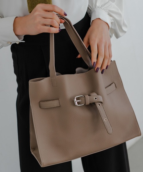 Edit Sheen(エディットシーン)の「ベルトデザインハンドバッグ(ラージ)(ハンドバッグ・レディース・ブラック/グレー/モカ・FREE)」の17枚目の写真