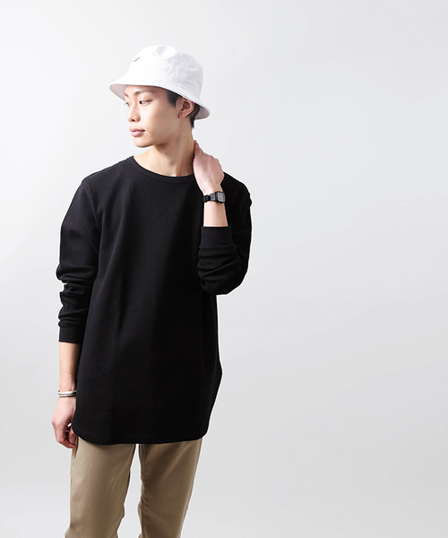 WEGO(ウィゴー)の「WEGO/【WEB限定】ワッフルラウンドロンT(Tシャツ/カットソー・メンズ・ホワイト/ブラック/杢グレー/ブラック系その他5/ダークオレンジ/ベージュ/ライトベージュ/ライム/ライトパープル/サックスブルー/ライトピンク/ピンク・MEDIUM/LARGE)」の20枚目の写真