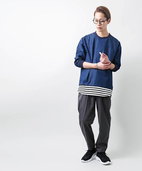 WEGO(ウィゴー)の「WEGO/【WEB限定】ワッフルラウンドロンT(Tシャツ/カットソー・メンズ・ホワイト/ブラック/杢グレー/ブラック系その他5/ダークオレンジ/ベージュ/ライトベージュ/ライム/ライトパープル/サックスブルー/ライトピンク/ピンク・MEDIUM/LARGE)」の22枚目の写真