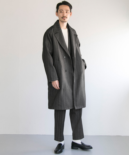 URBAN RESEARCH(アーバンリサーチ)の「TECH TWEED OVER COAT(その他アウター・メンズ・チェック/ブラウン/ブラック・MEDIUM/LARGE)」の18枚目の写真