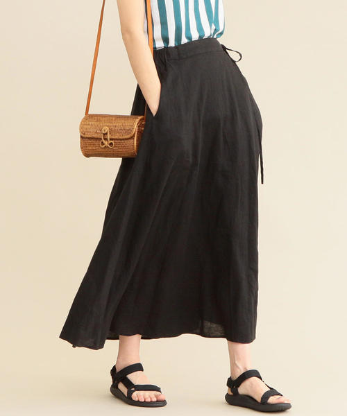 美品 ユナイテッドアローズ TOKYO 2,6万 フレンチリネン100%スカート BEAUTY&YOUTH UNITED ARROWS（ビューティーアンドユース