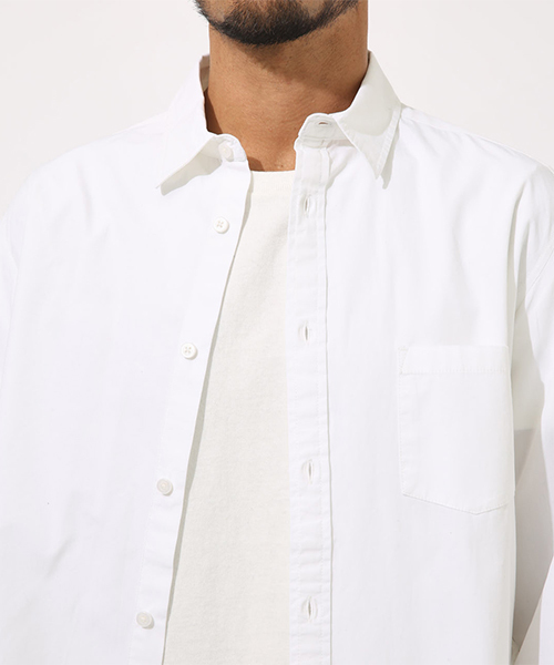 AZUL by moussy（アズールバイマウジー）の「COTTON DUNP BASIC SHIRT/コットンダンプベーシックシャツ（シャツ/ブラウス・メンズ・ホワイト/ベージュ/ネイビー/ピンク/ブラック系その他・SMALL/MEDIUM/LARGE/X-LARGE）」の22枚目の写真
