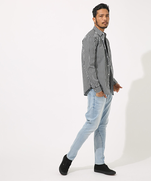 AZUL by moussy（アズールバイマウジー）の「COTTON DUNP BASIC SHIRT/コットンダンプベーシックシャツ（シャツ/ブラウス・メンズ・ホワイト/ベージュ/ネイビー/ピンク/ブラック系その他・SMALL/MEDIUM/LARGE/X-LARGE）」の12枚目の写真