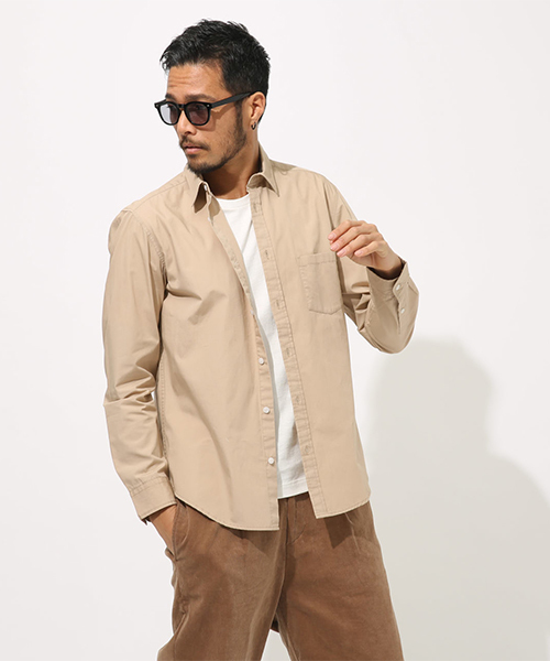 AZUL by moussy（アズールバイマウジー）の「COTTON DUNP BASIC SHIRT/コットンダンプベーシックシャツ（シャツ/ブラウス・メンズ・ホワイト/ベージュ/ネイビー/ピンク/ブラック系その他・SMALL/MEDIUM/LARGE/X-LARGE）」の8枚目の写真