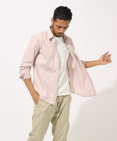 AZUL by moussy（アズールバイマウジー）の「COTTON DUNP BASIC SHIRT/コットンダンプベーシックシャツ（シャツ/ブラウス・メンズ・ホワイト/ベージュ/ネイビー/ピンク/ブラック系その他・SMALL/MEDIUM/LARGE/X-LARGE）」の9枚目の写真