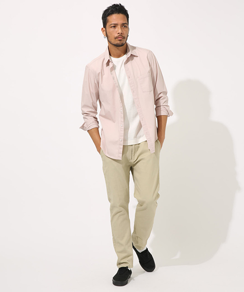 AZUL by moussy（アズールバイマウジー）の「COTTON DUNP BASIC SHIRT/コットンダンプベーシックシャツ（シャツ/ブラウス・メンズ・ホワイト/ベージュ/ネイビー/ピンク/ブラック系その他・SMALL/MEDIUM/LARGE/X-LARGE）」の14枚目の写真