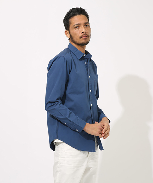 AZUL by moussy（アズールバイマウジー）の「COTTON DUNP BASIC SHIRT/コットンダンプベーシックシャツ（シャツ/ブラウス・メンズ・ホワイト/ベージュ/ネイビー/ピンク/ブラック系その他・SMALL/MEDIUM/LARGE/X-LARGE）」の10枚目の写真