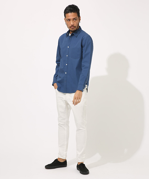 AZUL by moussy（アズールバイマウジー）の「COTTON DUNP BASIC SHIRT/コットンダンプベーシックシャツ（シャツ/ブラウス・メンズ・ホワイト/ベージュ/ネイビー/ピンク/ブラック系その他・SMALL/MEDIUM/LARGE/X-LARGE）」の15枚目の写真