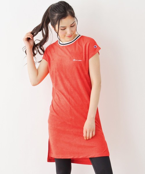 Champion(チャンピオン)の「【WEB限定】Champion パイル地ワンピース(ワンピース・レディース・オレンジ系その他5/ライトグレー系7/ネイビー系5・02/03)」の3枚目の写真