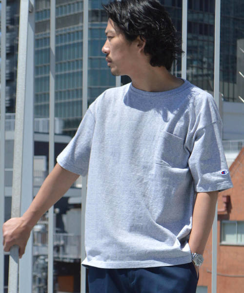 Champion（チャンピオン）の「Champion / チャンピオン T1011 US POCKET T-SHIRT（Tシャツ/カットソー・メンズ・ピンク/ブラック/ホワイト/ネイビー/グレー/ライトイエロー・M/L/XL）」の4枚目の写真