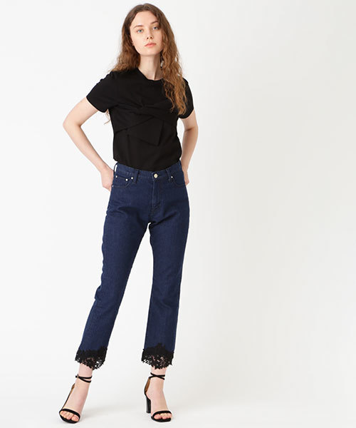 JILL STUART（ジルスチュアート）の「◆《JILL JEAN》レーシーデニムパンツ（その他パンツ・レディース・ネイビー/ブルー・2/0/4）」の4枚目の写真