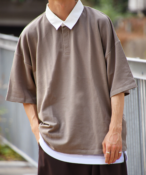 kutir（クティール）の「ビッグシルエットラガーシャツ（Tシャツ/カットソー・メンズ・ライトブルー/ベージュ/レッド系その他・MEDIUM/LARGE）」の7枚目の写真