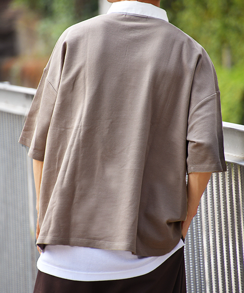 kutir（クティール）の「ビッグシルエットラガーシャツ（Tシャツ/カットソー・メンズ・ライトブルー/ベージュ/レッド系その他・MEDIUM/LARGE）」の9枚目の写真