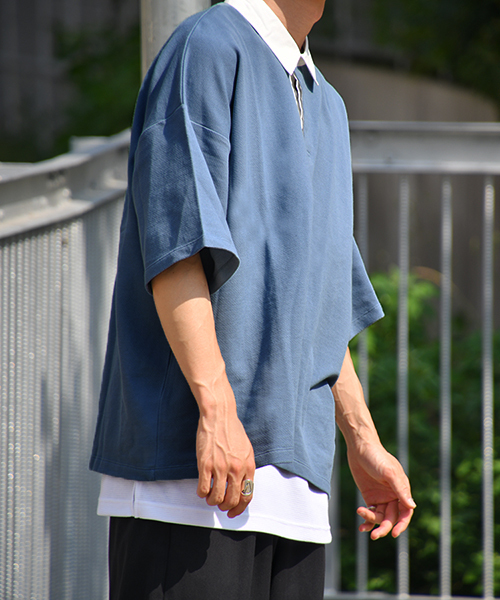 kutir（クティール）の「ビッグシルエットラガーシャツ（Tシャツ/カットソー・メンズ・ライトブルー/ベージュ/レッド系その他・MEDIUM/LARGE）」の14枚目の写真