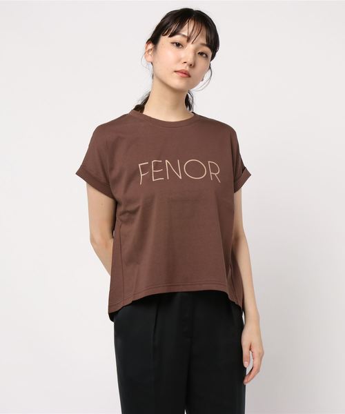 JOINT WORKS(ジョイントワークス)の「《追加》 FENOR ロゴT-シャツ(Tシャツ/カットソー・レディース・ホワイト/ブラウン/ベージュ・FREE)」の2枚目の写真