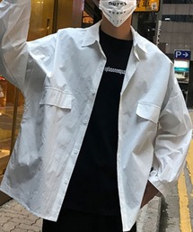 ビッグシルエットドロップショルダーオーバーサイズシャツ