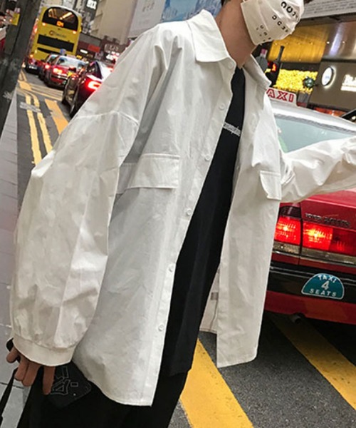 MGV(エムジーヴィー)の「ビッグシルエットドロップショルダーオーバーサイズシャツ(シャツ/ブラウス・メンズ・ホワイト/ブラック/ベージュ/カーキ/ブルー・MEDIUM/LARGE/X-LARGE)」の11枚目の写真