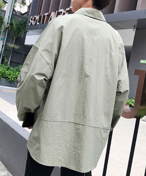 MGV(エムジーヴィー)の「ビッグシルエットドロップショルダーオーバーサイズシャツ(シャツ/ブラウス・メンズ・ホワイト/ブラック/ベージュ/カーキ/ブルー・MEDIUM/LARGE/X-LARGE)」の8枚目の写真