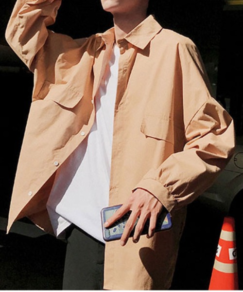 MGV(エムジーヴィー)の「ビッグシルエットドロップショルダーオーバーサイズシャツ(シャツ/ブラウス・メンズ・ホワイト/ブラック/ベージュ/カーキ/ブルー・MEDIUM/LARGE/X-LARGE)」の7枚目の写真