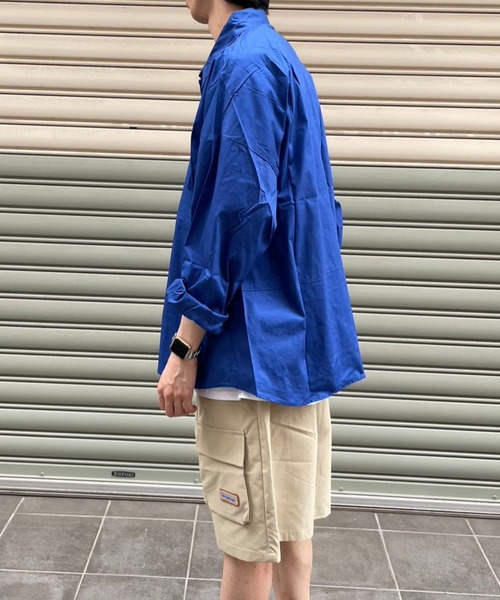 MGV(エムジーヴィー)の「ビッグシルエットドロップショルダーオーバーサイズシャツ(シャツ/ブラウス・メンズ・ホワイト/ブラック/ベージュ/カーキ/ブルー・MEDIUM/LARGE/X-LARGE)」の14枚目の写真