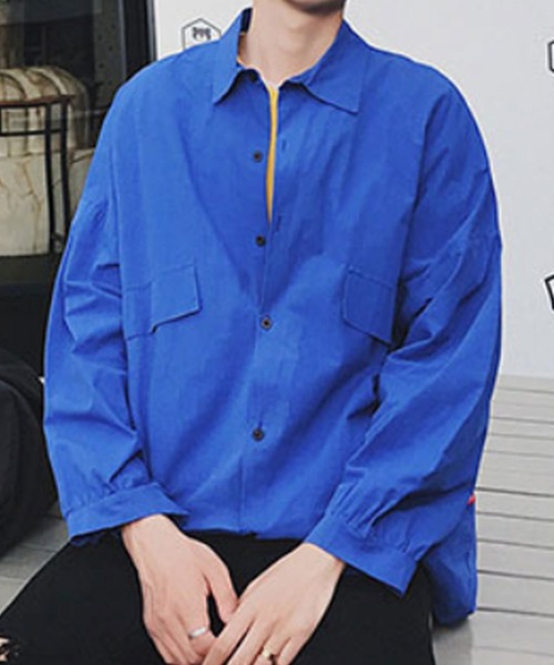 MGV(エムジーヴィー)の「ビッグシルエットドロップショルダーオーバーサイズシャツ(シャツ/ブラウス・メンズ・ホワイト/ブラック/ベージュ/カーキ/ブルー・MEDIUM/LARGE/X-LARGE)」の13枚目の写真