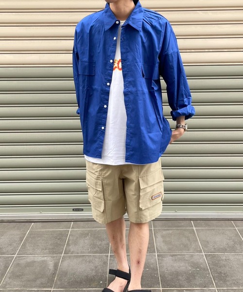 MGV(エムジーヴィー)の「ビッグシルエットドロップショルダーオーバーサイズシャツ(シャツ/ブラウス・メンズ・ホワイト/ブラック/ベージュ/カーキ/ブルー・MEDIUM/LARGE/X-LARGE)」の18枚目の写真