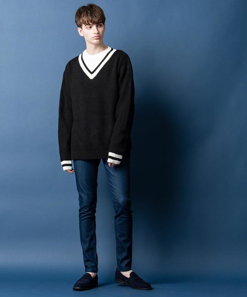 Lulu & Arnie(るるあんどあーにー)の「ツイル & デニム テーパード ストレッチスキニーパンツ(チノパンツ・メンズ・ホワイト/ブラック/ベージュ/ネイビー/インディゴブルー/ワンウォッシュ/その他1・SMALL/LARGE/X-LARGE/MEDIUM)」の19枚目の写真