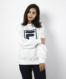【FILA フィラ】レディースビッグロゴスウェット / トレーナー ドロップショルダー ロゴ ビックシルエット スポーティーカジュアル / ワンマイルウェア / ルームウェア