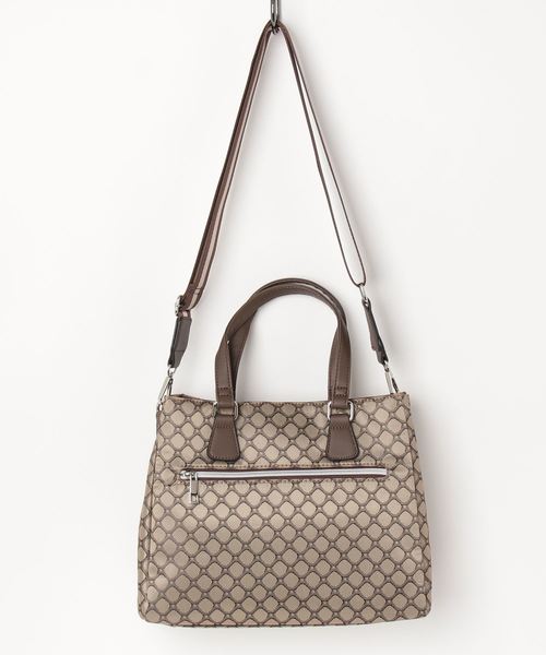 INGRESSO(イングレッソ)の「【 INGRESSO / イングレッソ 】 ジャガード 2way トート バッグ / B5サイズ(ショルダーバッグ・レディース・グリーン/ブラック/ブラウン・FREE)」の4枚目の写真
