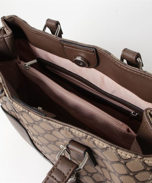 INGRESSO(イングレッソ)の「【 INGRESSO / イングレッソ 】 ジャガード 2way トート バッグ / B5サイズ(ショルダーバッグ・レディース・グリーン/ブラック/ブラウン・FREE)」の6枚目の写真