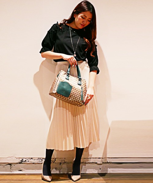 INGRESSO(イングレッソ)の「【 INGRESSO / イングレッソ 】 ジャガード 2way トート バッグ / B5サイズ(ショルダーバッグ・レディース・グリーン/ブラック/ブラウン・FREE)」の10枚目の写真