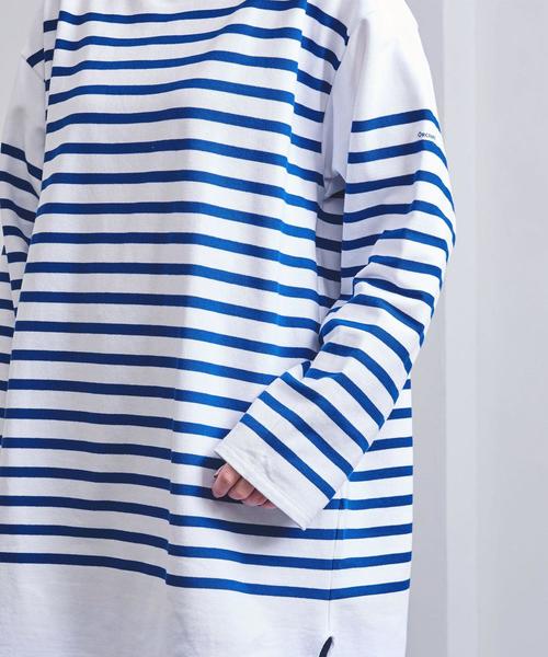 ORCIVAL(オーシバル)の「<ORCIVAL(オーチバル)> ビッグ ボーダー カットソー LONG 20ST†(Tシャツ/カットソー・レディース・ブラック/ベージュ/コバルトブルー・FREE)」の14枚目の写真