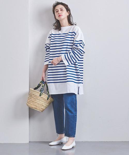 ORCIVAL(オーシバル)の「<ORCIVAL(オーチバル)> ビッグ ボーダー カットソー LONG 20ST†(Tシャツ/カットソー・レディース・ブラック/ベージュ/コバルトブルー・FREE)」の8枚目の写真