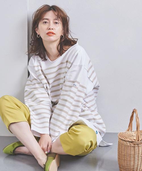 ORCIVAL(オーシバル)の「<ORCIVAL(オーチバル)> ビッグ ボーダー カットソー LONG 20ST†(Tシャツ/カットソー・レディース・ブラック/ベージュ/コバルトブルー・FREE)」の6枚目の写真
