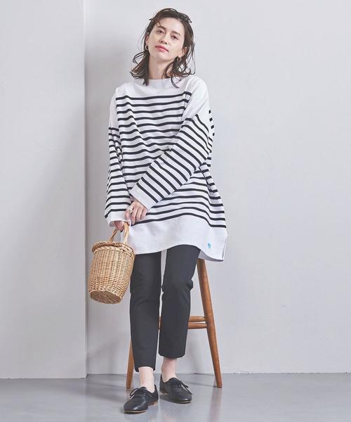 ORCIVAL(オーシバル)の「<ORCIVAL(オーチバル)> ビッグ ボーダー カットソー LONG 20ST†(Tシャツ/カットソー・レディース・ブラック/ベージュ/コバルトブルー・FREE)」の4枚目の写真