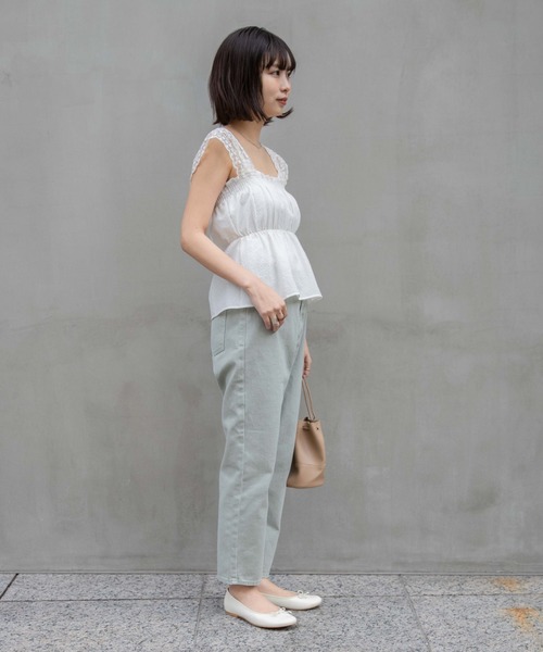 flower（フラワー）の「フルブルームトップ（シャツ/ブラウス・レディース・ホワイト/ネイビー・FREE）」の3枚目の写真