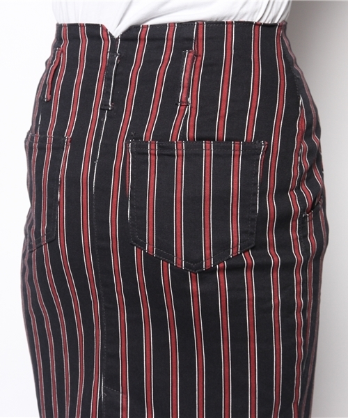 VENCEEXCHANGE（ヴァンスエクスチェンジ）の「ストライプハイウエストスカート（スカート・レディース・オフホワイト/ブルー・SMALL/MEDIUM）」の6枚目の写真