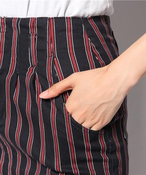 VENCEEXCHANGE（ヴァンスエクスチェンジ）の「ストライプハイウエストスカート（スカート・レディース・オフホワイト/ブルー・SMALL/MEDIUM）」の7枚目の写真