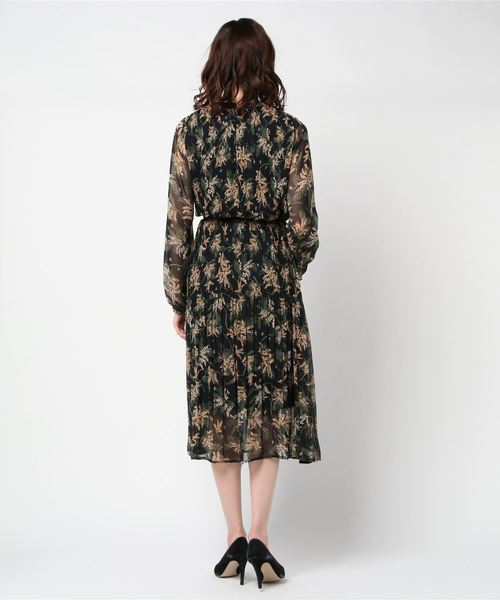 FLEUR DE KALINA（フレールドゥカリーナ）の「【FLEUR DE KALINA/ﾌﾚｰﾙ ﾄﾞｩ ｶﾘｰﾅ】ﾐﾓｻﾞ柄消しﾌﾟﾘｰﾂﾜﾝﾋﾟｰｽ（ワンピース・レディース・ブラック/ホワイト・FREE）」の3枚目の写真