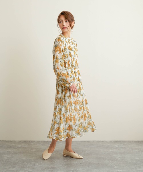 FLEUR DE KALINA（フレールドゥカリーナ）の「【FLEUR DE KALINA/ﾌﾚｰﾙ ﾄﾞｩ ｶﾘｰﾅ】ﾐﾓｻﾞ柄消しﾌﾟﾘｰﾂﾜﾝﾋﾟｰｽ（ワンピース・レディース・ブラック/ホワイト・FREE）」の18枚目の写真