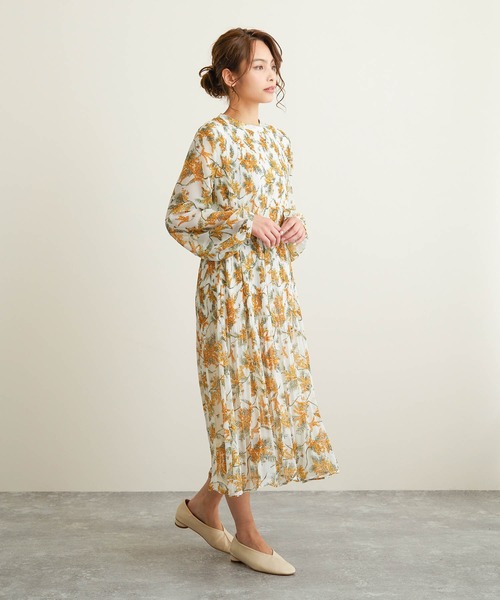 FLEUR DE KALINA（フレールドゥカリーナ）の「【FLEUR DE KALINA/ﾌﾚｰﾙ ﾄﾞｩ ｶﾘｰﾅ】ﾐﾓｻﾞ柄消しﾌﾟﾘｰﾂﾜﾝﾋﾟｰｽ（ワンピース・レディース・ブラック/ホワイト・FREE）」の16枚目の写真
