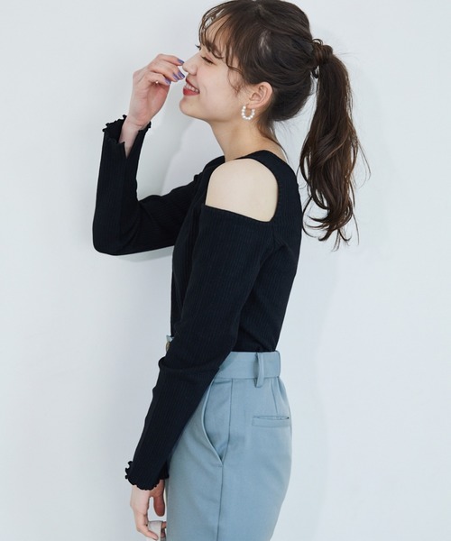 Heather（ヘザー）の「ハリヌキヘンケイカットプルオーバー　881800（Tシャツ/カットソー・レディース・ブラック/アイボリー/ブルー系その他・FREE）」の3枚目の写真