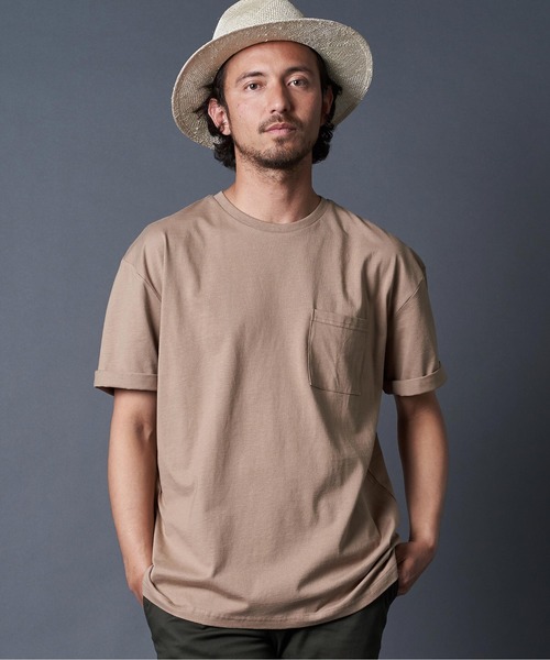 THE TWENTYSEVEN（ザ トゥエンティーセブン）の「The TWENTYSEVEN:COTTON C/N TEE コットンクルーネックTEE（Tシャツ/カットソー・メンズ・ベージュ/ホワイト/グレー/ブラック/ネイビー・L/XL/M）」の5枚目の写真
