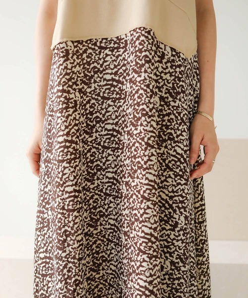 Bab（バブ）の「【WEB限定】スウェット×柄切替ワンピース（ワンピース・レディース・ブラック/ベージュ/モカ・FREE）」の15枚目の写真